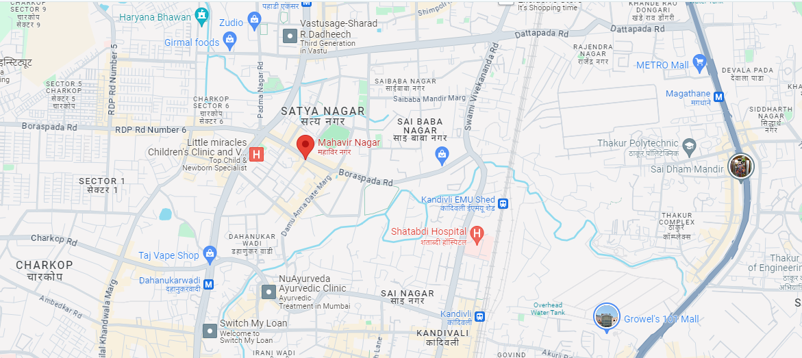 Paradigm Mahavir Nagar Kandivali West Location Map